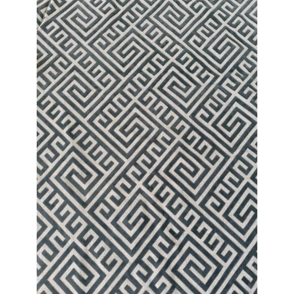 Handmade Greek Key Christmas Tree Skirt, ap 60” Round Decorator Canvas Fringe - Picture 9 of 9